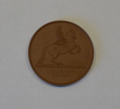 Porzellan Medaille Goldener Reiter , Meissen DDR