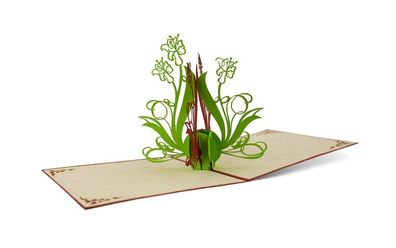 3D Klappkarte "Schwertlilien" Glückwunschkarte Grußkarte PopUp Karte Blumen