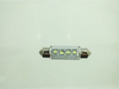 LED Leuchtmittelm Birne 12V LED, T11 41mm, cool white - 4 LEDs Boot Auto Caravan
