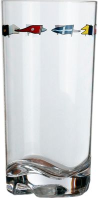Saftglasset besteht aus 6 Teilen "Regata" von MB in Melamin Ø 7,7 cm