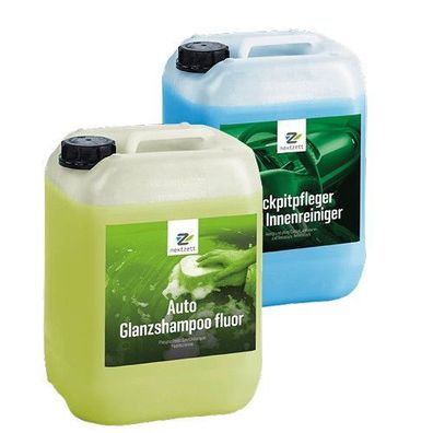 Nextzett (ehem. Einszett) Auto-Glanzshampoo fluor + Cockpitpfleger je 1x10L