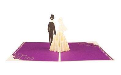 3D Klappkarte "Brautpaar" Glückwunschkarte Hochzeit Liebe Pop Up Karte