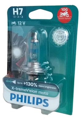 H7 Philips X-treme Vision MOTO + 130% vibrationsbeständig 10G 12972XV + BW