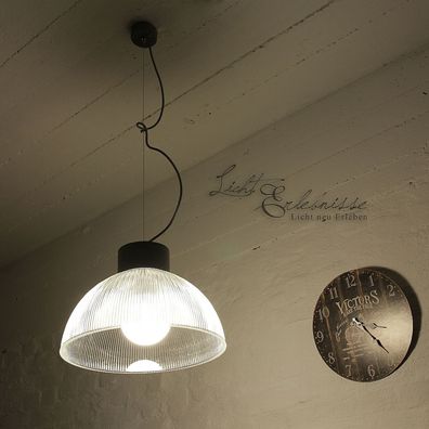Vintage Hängeleuchte transparent Ø38cm inkl. 12W LED Hängelampe Decke Lampe NEU
