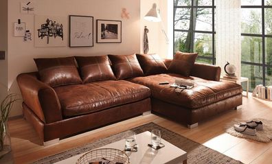 BIG Sofa Maximus - L Form - Vintage Braun - Rechts - (Sondermaße möglich)
