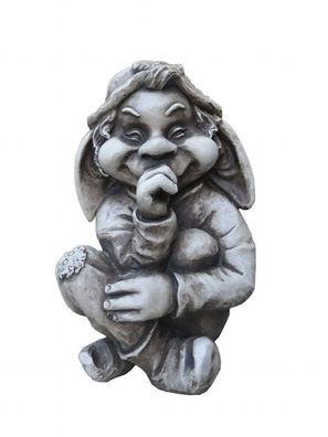 Gartenfigur Troll Zwerg Steinfiguren Garten Figur Wicht Gnom Deko Teichfigur