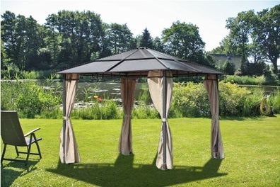 Design Pavillon Stahl Gartenzelt Partyzelt Garten Zelt Überdachung Sonnenschutz