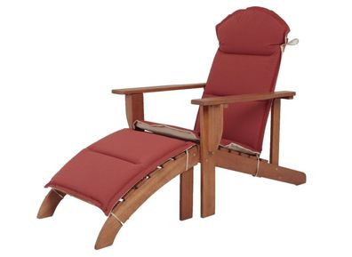 Holz Adirondack Chair + Auflage Garten Sonnenliege Relax Liege Möbel Liegesessel