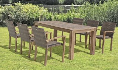 Garten Holz Tisch 180x90 Akazie Esstisch Terrasse Möbel Gartentisch