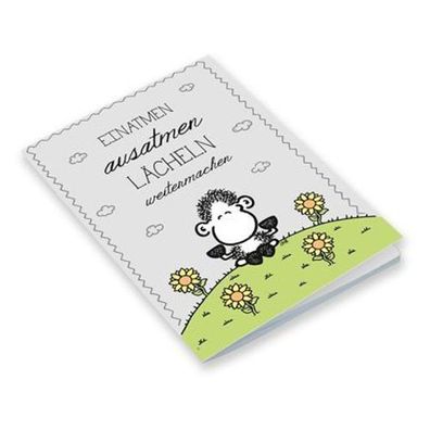 Sheepworld Notebook Notizbuch 08 "Einatmen ausatmen Lächeln" Neuware