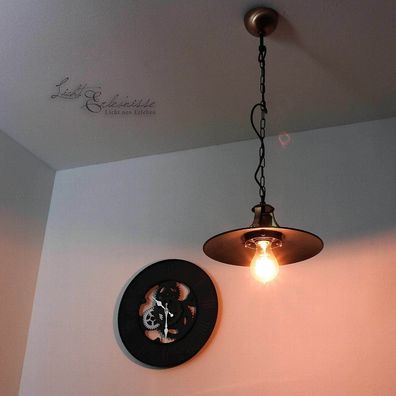 Pendelleuchte Ø28cm in Kupfer E27 Decke Vintage Lampe Hängeleuchte Wohnzimmer
