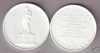 DDR Medaille Porzellan Lenin Denkmal in Eisleben