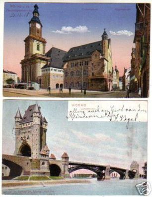 06249/2 Ak Worms Hagenstrasse usw. um 1910