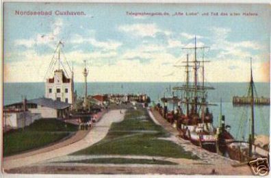 07355 Ak Nordseebad Cuxhaven Telegraphengebäude 1913
