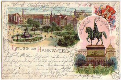 13324 Ak Lithographie Gruss aus Hannover 1902