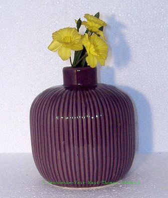 Vase Deko Vase Blumenvase Dekoration Herbstdeko Keramikvase lila 14cm