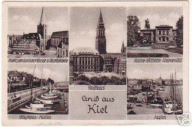 04800 Mehrbild-Ak Kiel Olympia-Hafen usw. um 1940
