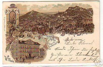 16528 Ak Lithographie Gruss aus Blankenburg a.Harz 1899