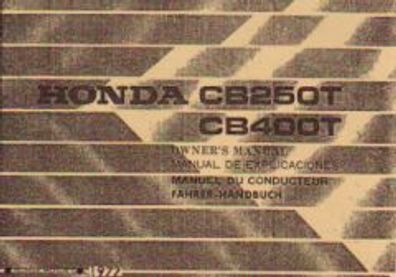 Handbuch Honda CB 250 T CB 400 T, Motorrad, Oldtimer, Klassiker, Zweirad