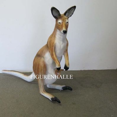 Känguru Aufsteller Zoo Tiere Australien lebensgroß natürliche Lackierung Statue
