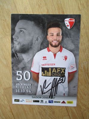 FC Sion Saison 16/17 Nicolas Lüchinger - handsigniertes Autogramm!!!