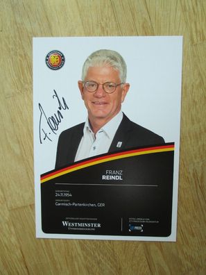 DEB Präsident des Deutschen Eishockey Bunds Franz Reindl - handsigniertes Autogramm!!