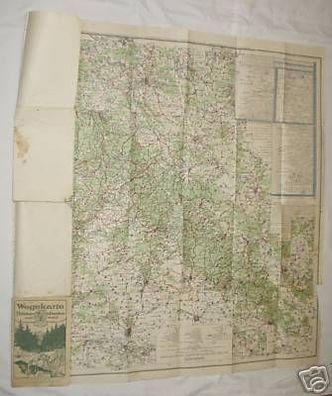 Landkarte "Wegekarte Thüringer- u. Frankenwald" 1923