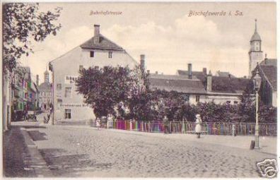 17795 Feldpost Ak Bischofswerda Bahnhofstraße 1914