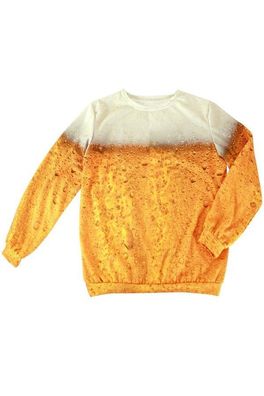 Pils Bier Sweater, Kostüm Herren, Damen S-XXL Gelbe Unisex Karneval Langarmshirt