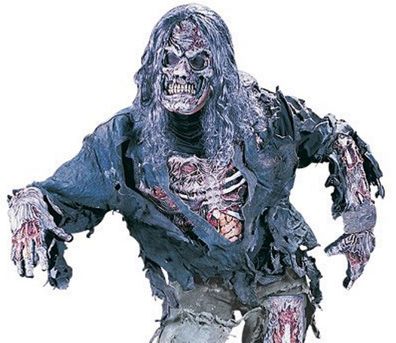 Horror Scary Zombie 3D Mens kostüm Ghost, Halloween Kostüm + Maske S-XL Walking Dead