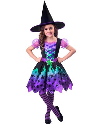 Amscan Neon Hexe Hexenkleid Kinderkostüm, kostüm 86-128 Kinder Witch Star