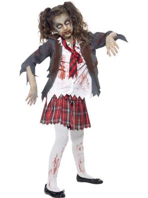 Halloween Zombie Schulmädchen Kinder Kostüm ,122-164