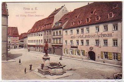 08914 Ak Pirna a.E. Hotel "Weisser Schwan" 1908
