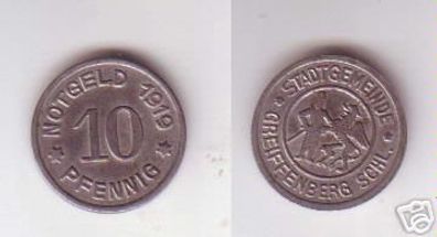 10 Pfennig Notgeld Münze Stadt Greiffenberg Schl. 1919