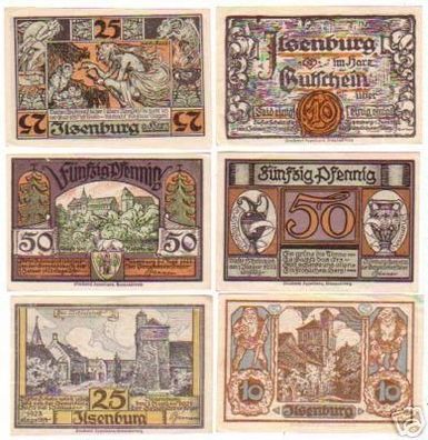 6 Banknoten Notgeld Gemeinde Ilsenburg 1921