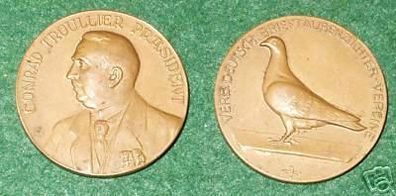 Bronze Medaille Brieftauben Züchter Vereine um 1920