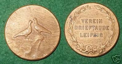 Bronze Medaille Verein Brieftaube Leipzig um 1920