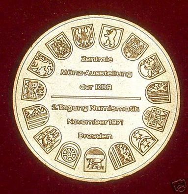 DDR Medaille zentrale Münzausstellung Dresden 1971