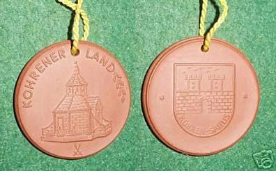 DDR Meißner Porzellan Medaille Kohrener Land um 1970