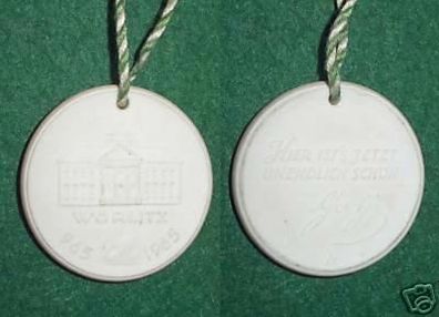 DDR Meißner Porzellan Medaille Wörlitz 965-1965