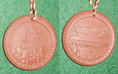 DDR Porzellan Medaille Museum Burg Kriebstein um 1980