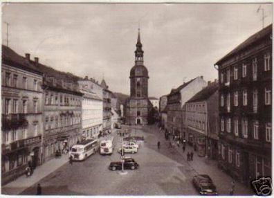 11786 Ak Bad Schandau Markt mit Kirche 1968