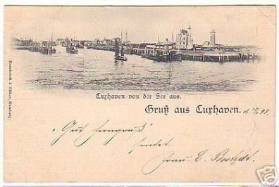 02150 Ak Gruss aus Cuxhaven von der See aus 1898