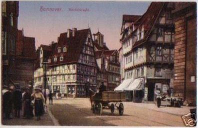 11562 Ak Hannover Marktstrasse mit Fuhrwerk um 1920