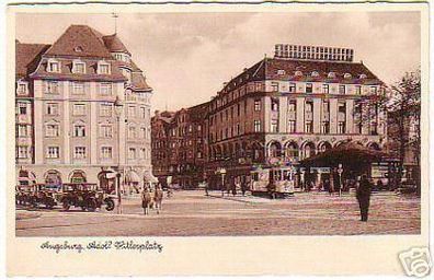 10769 Ak Augsburg Straßenansicht mit Verkehr um 1940