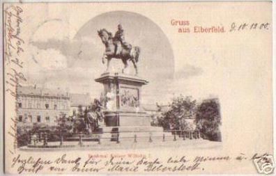 10485 Ak Gruß aus Elberfeld Denkmal Kaiser Wilhelm I.
