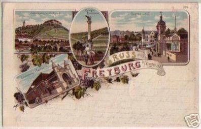 10863 Ak Lithographie Gruss aus Freyburg a.U. 1904