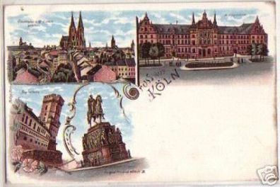 11053 Ak Lithographie Gruss aus Köln um 1900