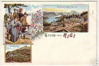 11070 Ak Lithographie Gruss vom Rigi Schweiz um 1900
