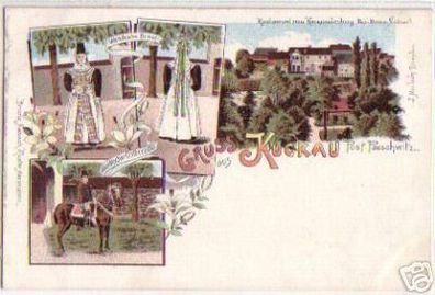 09606 Ak Lithographie Gruss aus Kuckau um 1900